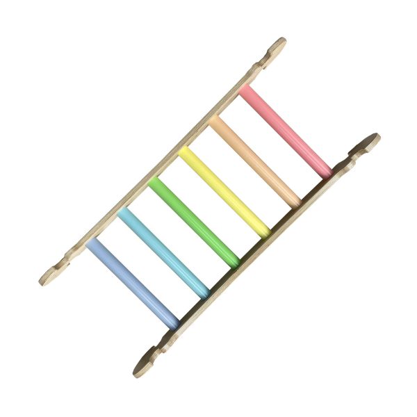 Nursery Ligneus Pikler Ladder Pastel Rainbow