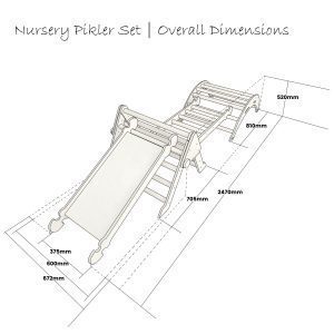 Nursery Ligneus Pikler Triangle Set schematic